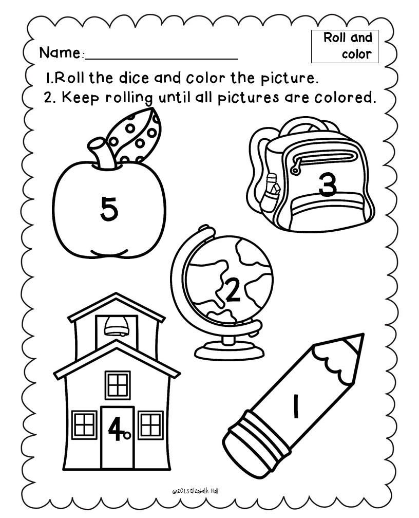 First Day Of Kindergarten Printable Worksheets